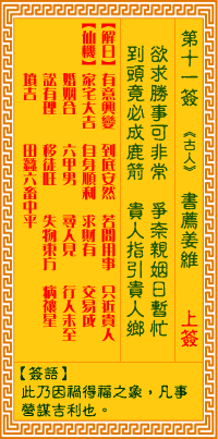 Image of the Chinese divination lot