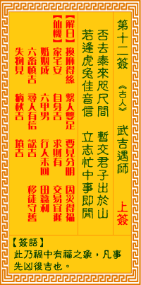 Image of the Chinese divination lot