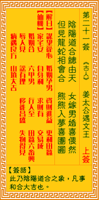 Image of the Chinese divination lot